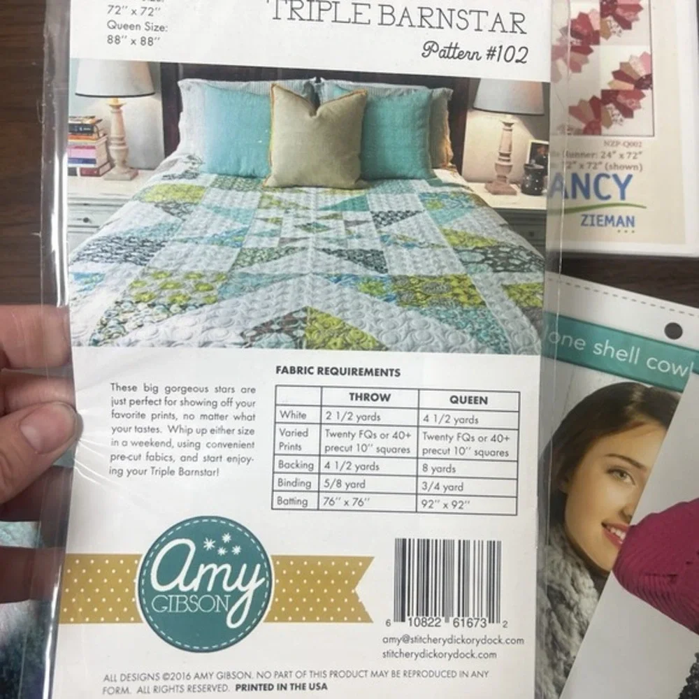 Lot Of  5 Quilt‎ Pattern Books Triple Barnstar, Solstice Star, Star Chaser, New